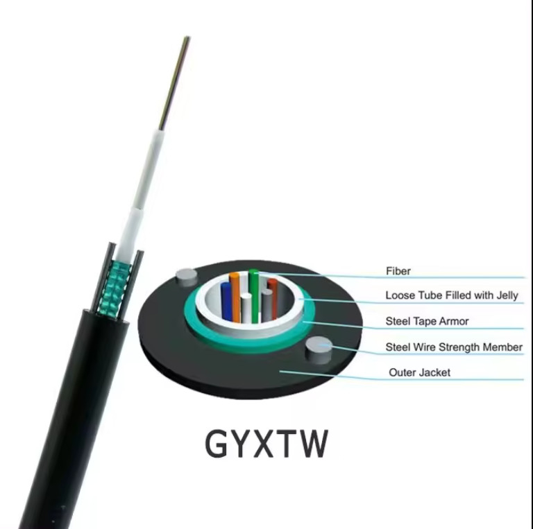 Cáp quang sợi ngoài trời GYXTW 12 lõi Uni-tube Light Aerial Armored Single Mode