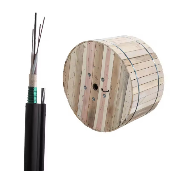 Cáp trên không GYTC8S bọc thép hình 8 với băng thép 24 36 48 72 Cáp quang sợi G652D