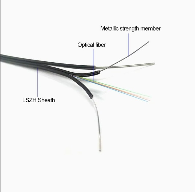 Hình cung tự hỗ trợ FTTH Drop Cable 4 Core cho giao tiếp điện thoại