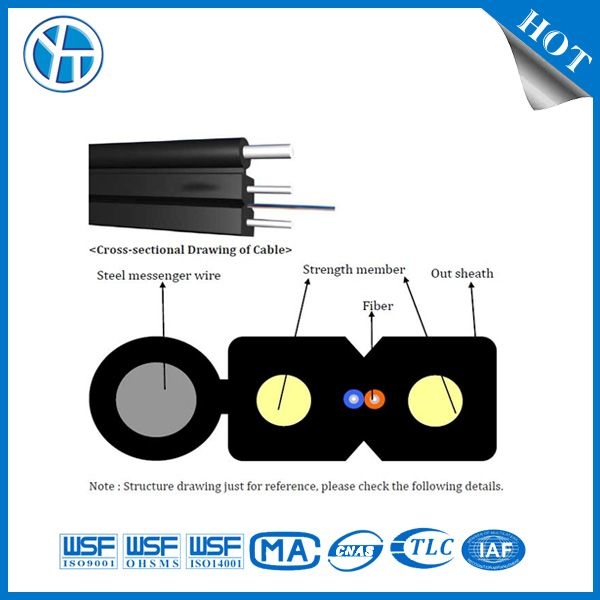 200N Độ bền kéo trong nhà FTTH Drop Cable Yofc Sợi cho kết nối liền mạch