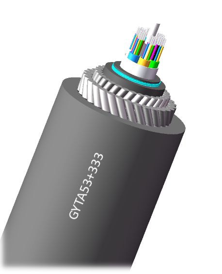 GYTA53+333 Cáp quang sợi chôn trực tiếp 2-144 lõi dây thép kép giáp