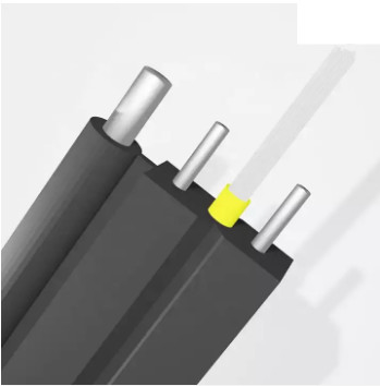 Ngoài trời G652D GJYXCH FTTH Thả một chế độ cáp quang đơn Dây thép 12 lõi